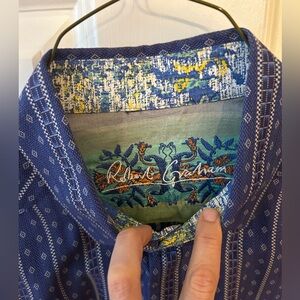 Robert Graham Navy Star embroidered Pattern Shirt
